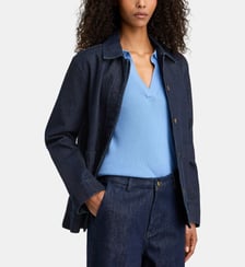 Veste Lison droite en coton denim Jodhpur