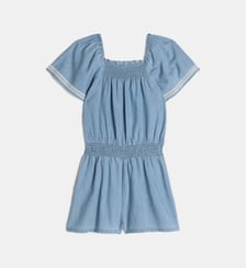 Combishort denim à smock Mamimi coton bio Cadet Rousselle