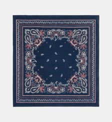 Foulard carré Neptune motif cachemire en coton bio Jodhpur