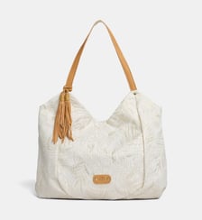 Sac cabas Naomi tissu avec carreaux effilochés avec paillettes Mila Louise