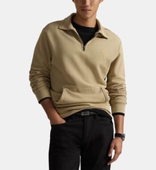 Sweat droit en coton fermeture zippée signature Polo Ralph Lauren