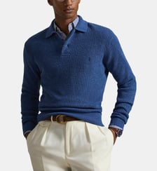 Pull polo ajusté en laine mélangée signature Polo Ralph Lauren