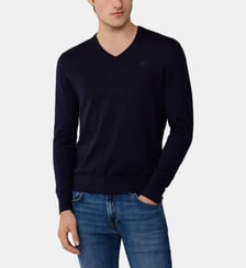 Pull ajusté col V signature Hackett London