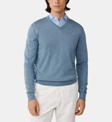 Pull ajusté col V signature Hackett London