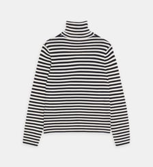 Pull ajusté à rayures en laine col montant Valentino Garavani