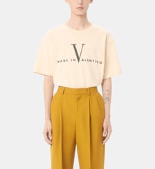 T-shirt droit en coton imprimé signature Valentino Garavani