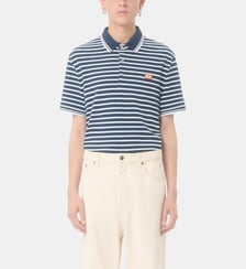 Polo droit à rayures en coton Valentino Garavani