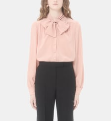 Chemise droite en soie crêpe de chine foulard fermeture boutonnée Valentino Garavani