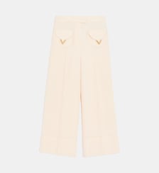 Pantalon droit en laine mélangée signature Valentino Garavani
