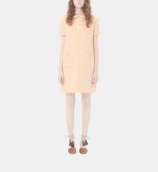 Robe ajustée courte en laine bouclée mélangée manches courtes Valentino Garavani