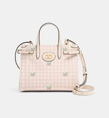 Petit sac cabas Antibes  en toile motif Vichy Le Chat de La Maison Valentino Garavani