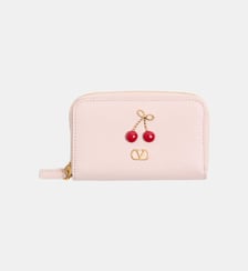 Mini portefeuille zip en cuir signature Valentino Garavani