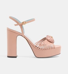 Sandale en cuir imprimé signature Valentino Garavani