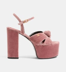 Sandales Crasher à plateau en velours signature semelle en cuir Valentino Garavani