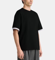 T-shirt oversize doublure rayée en coton Jil Sander