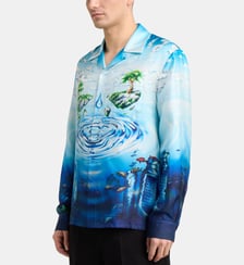 Chemise Lost Atlantis imprimée en soie Casablanca