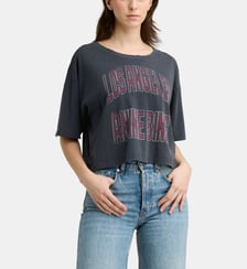 T-shirt Johnny crop ample en coton Anine Bing