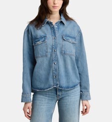 Chemise boxy courte Paxton en denim Anine Bing