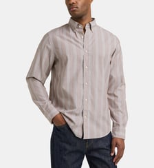 Chemise droite rayée en popeline de coton Gant