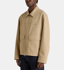 Veste droite zippée en coton Courrèges
