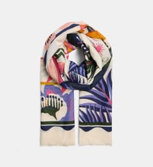Etole Amiti à motif fantaisie en coton et soie Galeries Lafayette