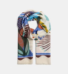 Etole Amiti à motif fantaisie en coton et soie Galeries Lafayette