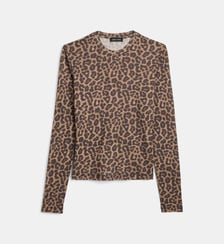 T-shirt slim Sylvie à manches longues léopard Anine Bing