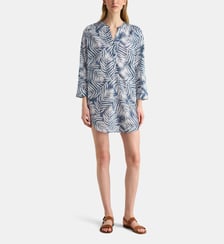 Tunique Kurta courte Palmyre tropicale coton bio Galeries Lafayette