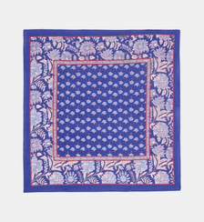 Foulard carré Aby motif floral en coton bio Galeries Lafayette