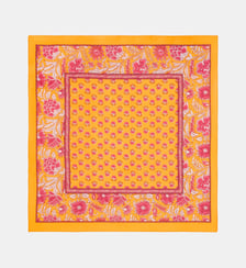 Foulard carré Aby motif floral en coton bio Galeries Lafayette