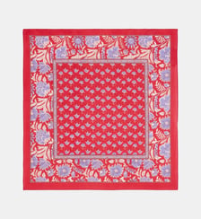 Foulard carré Aby motif floral en coton bio Galeries Lafayette