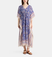 Robe poncho longue Prunelle en coton bio Galeries Lafayette