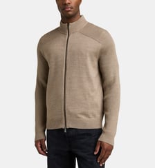 Cardigan zippé composé de coton et de laine vierge Armani Exchange