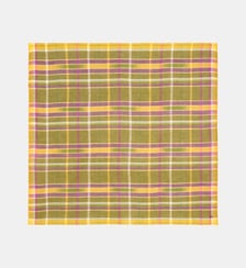 Foulard carré Mésange N°768 à carreaux en coton 90 x 90 cm Moismont