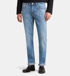 Jean droit en denim de coton mélangé 7 For All Mankind
