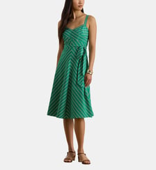 Robe mi-longue sans manches à rayures en coton Lauren Ralph Lauren