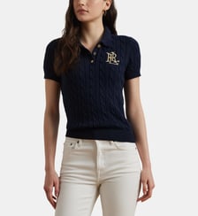 Pull polo ajusté en coton signature Lauren Ralph Lauren