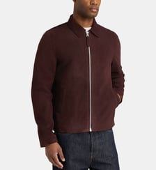 Blouson droit zippé en suède Schott