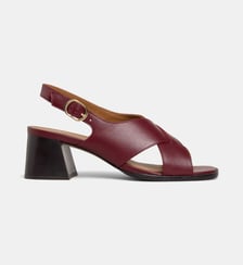 Sandales portefeuille à talons Béatrice cuir Galeries Lafayette