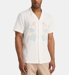 Chemisette droite perroquets en coton Maison Labiche