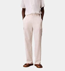 Pantalon cargo signature en lin et coton Calvin Klein