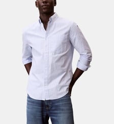 Chemise droite rayée en coton Calvin Klein