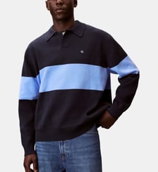 Pull polo ample à rayures Calvin Klein