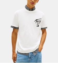 T-shirt droit signature Tommy Hilfiger
