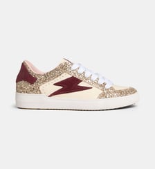 Baskets basses Noubar cuir paillettes SMR