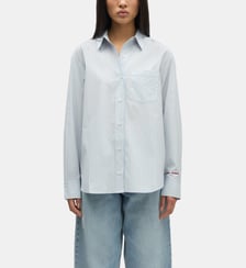 Chemise droite rayée en coton biologique Samsoe Samsoe