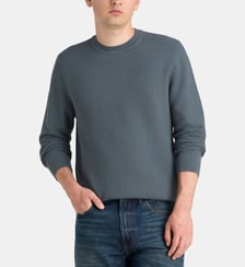 Pull droit gaufré en coton Calvin Klein