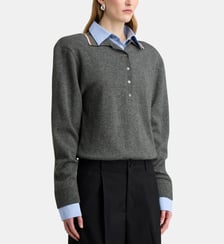 Polo chemise droit en laine vierge Stella McCartney