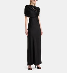 Robe longue enveloppante en satin drapé Stella McCartney