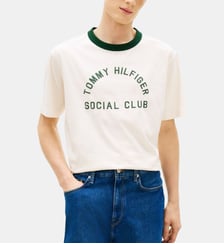 T-shirt droit signature et lettrage Tommy Hilfiger